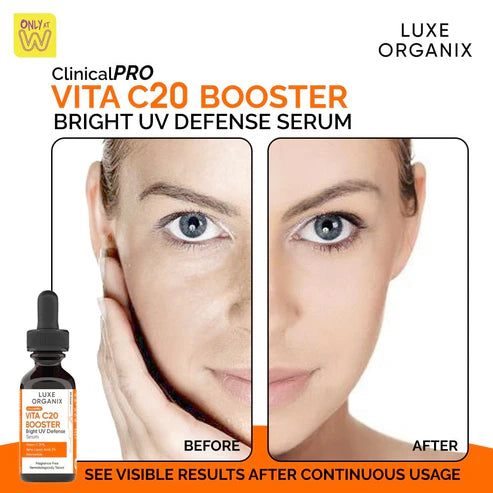 Luxe Organix Clinical Pro Vita C20 Booster Bright UV Defense Serum 30ml