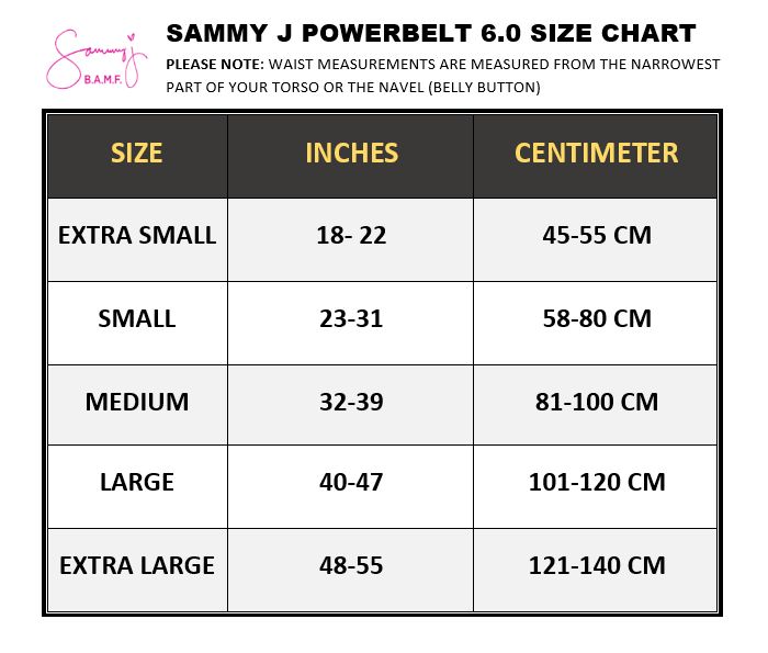 SAMMY J POWERBELT 6.0 (Extra Small – Extra Large)