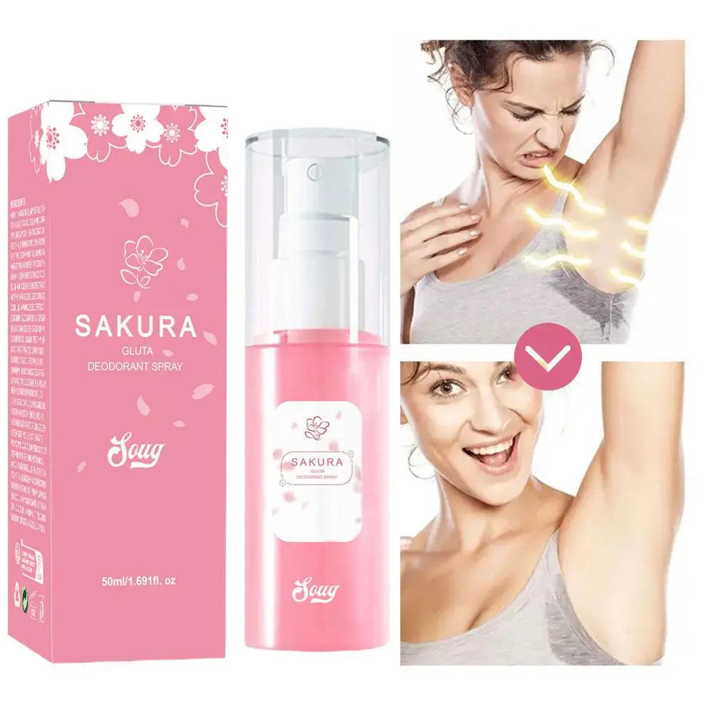 Sakura Gluta Deodorant Spray Brighten Up Underarms Antiperspirant 50ml Body Care