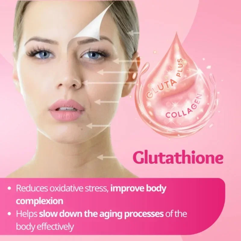 60pcs Glutathione Whitening, Collagen, Glowing, Anti-aging, Skincare, Shaping, Remove Melanin Antioxidant