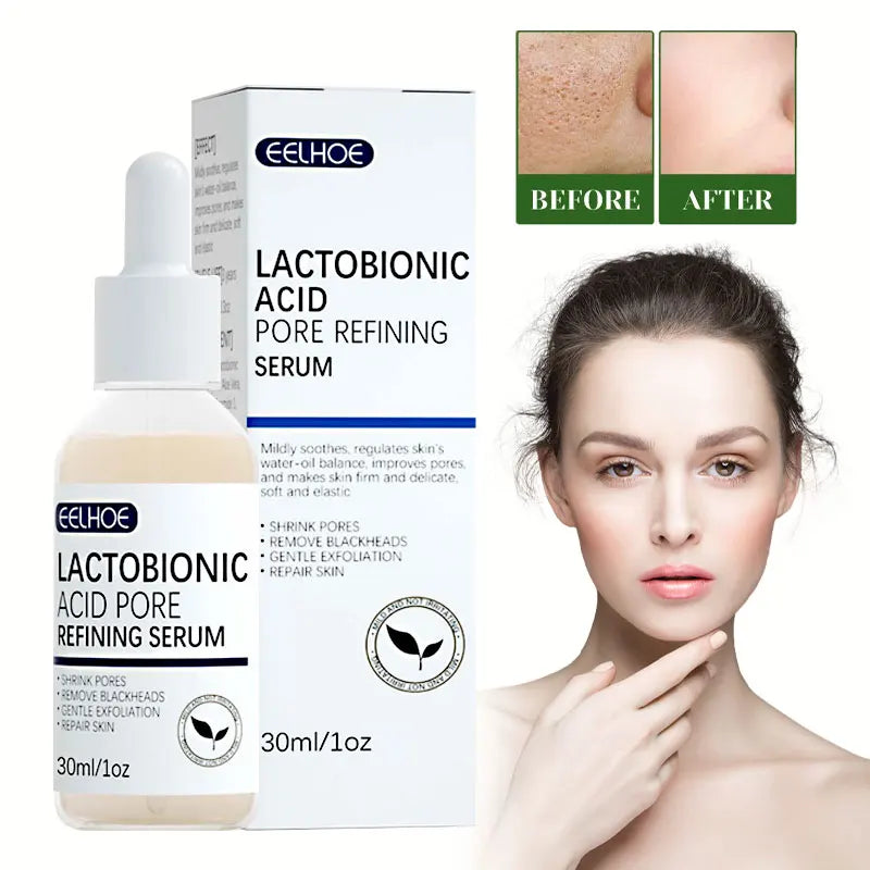 Lactobionic Acid Shrink Pores Facial Serum Firm Moisturizing Essence Liquid Repair Face Pores Beauty Skin Care Korean Cosmetics