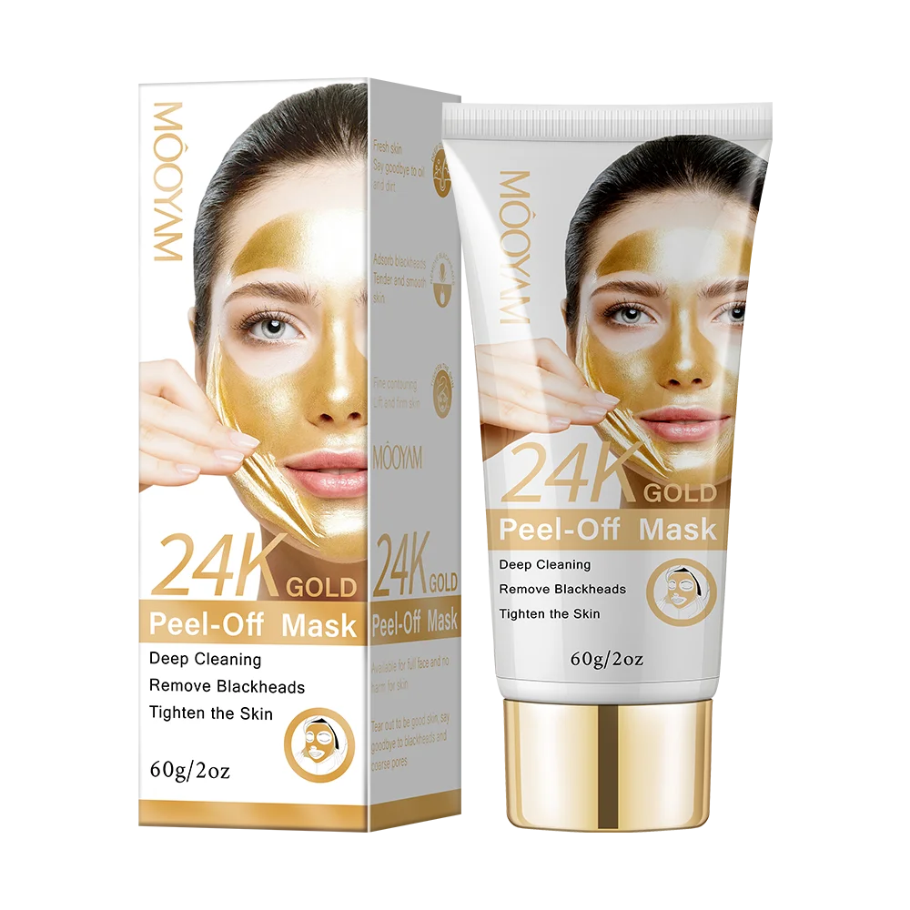 24K Gold Peel-Off Facial Mask Beauty Deep Cleansing Brightening Peel Off Face Masks Skincare Korean Skin Care Products