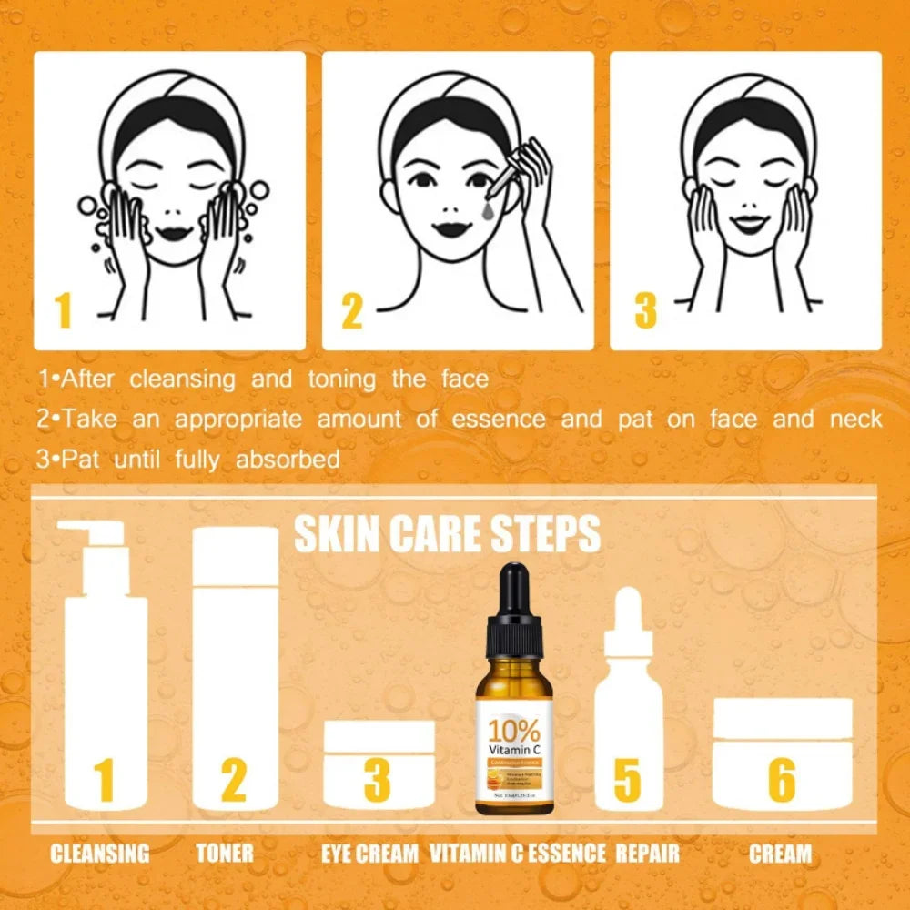 Vitamin C Serum For Face Whitening Facial Serum Hyaluronic Acid Remove Dark Spot Korean Skin Care Products Skincare New