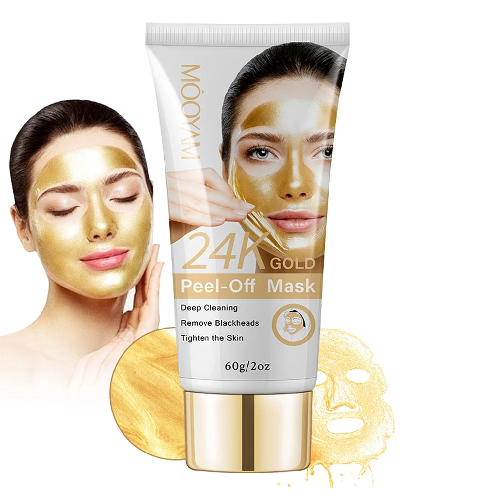 24K Gold Peel-Off Facial Mask Beauty Deep Cleansing Brightening Peel Off Face Masks Skincare Korean Skin Care Products