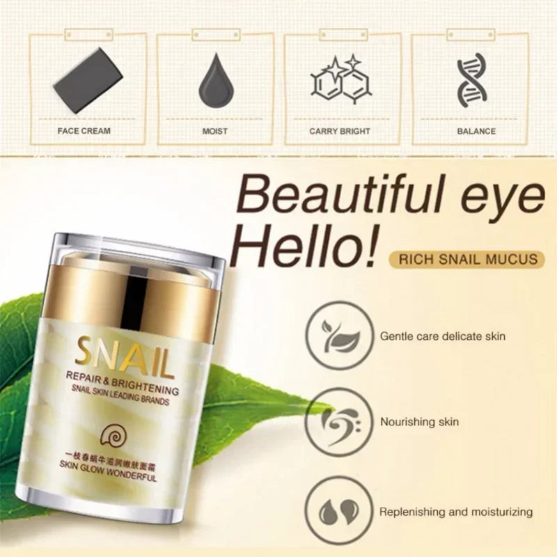 Snail Cream Collagen Face Anti Aging Whitening Moisture Facial Firming Serum Anti Wrinkles Eye Bags Korean Skin Care Product 60g