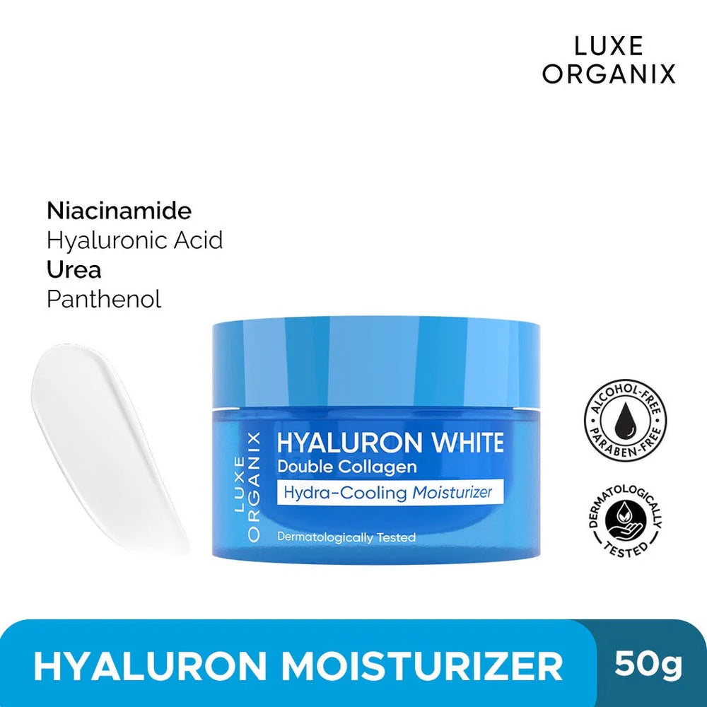 Luxe Organix Hyaluron White Double Collagen Hydra-Cooling Moisturizer 50g
