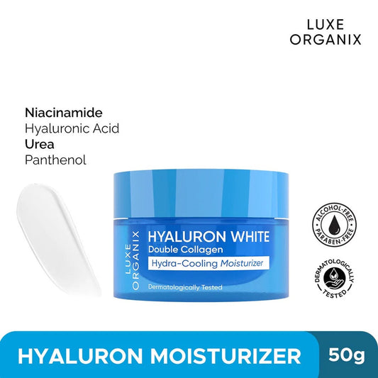 Luxe Organix Hyaluron White Double Collagen Hydra-Cooling Moisturizer 50g